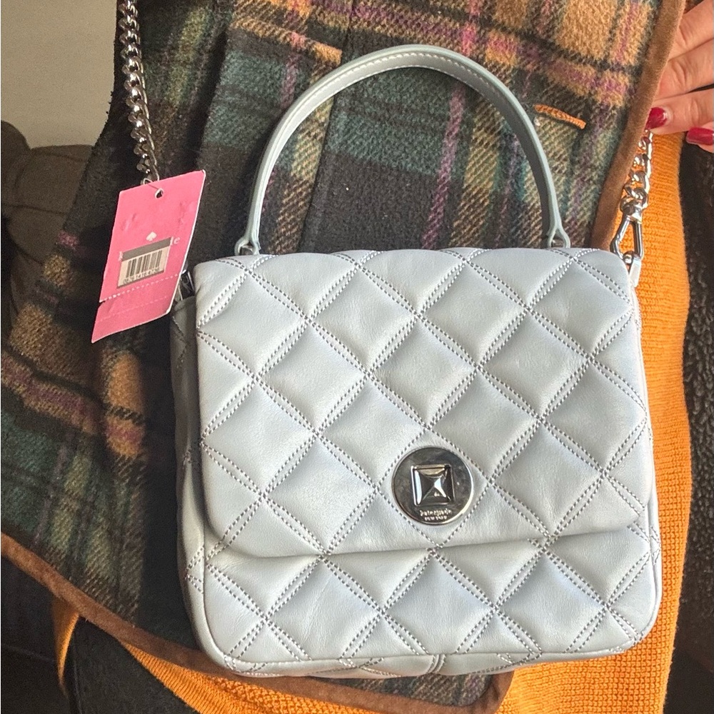 Authentic KATE SPADE Quilted leather turn lock flap satchel/Crossbody